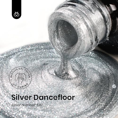 Beetles Silver Glitter Gel Nail Polish (F - Pearl Silver | Silver Dancefloor)