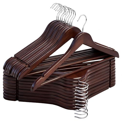 Wooden Coat Hangers (0.5"T (20 pack) / Walnut Color)
