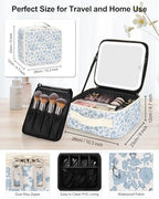Makeup Bag with LED Mirror (A-Small / 02-Floral Print)