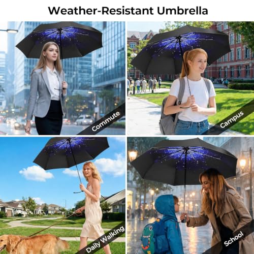Compact Travel Umbrella ((Starry sky) / 44 inches)