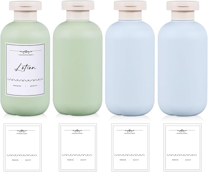 10 oz Plastic Travel Shampoo Bottles, Refillable Flip Cap Squeeze Bottles by UMETASS