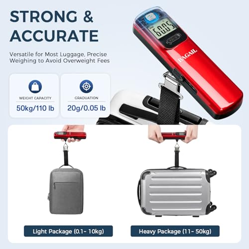 Digital Luggage Scale (Dark Red Battery Free)