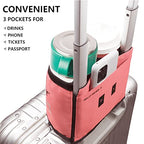 Luggage Travel Cup Holder Free Hand Drink Carrier (No Hook & Loop: Pink)
