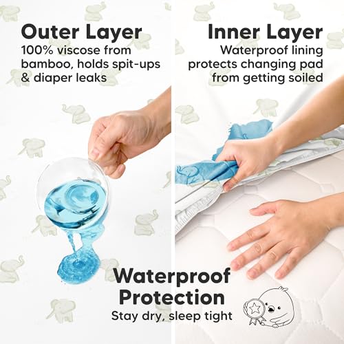 2 Pack Waterproof Changing Pad Covers (Elly / Waterproof + Viscose derived from Bamboo)