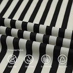Rain Poncho Jacket Coat Hooded Zipper Style for Women (One Size / Black/White Stripes)