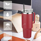 40 oz Stainless Steel Tumbler with Handle (Red / 40 Ounces-8)