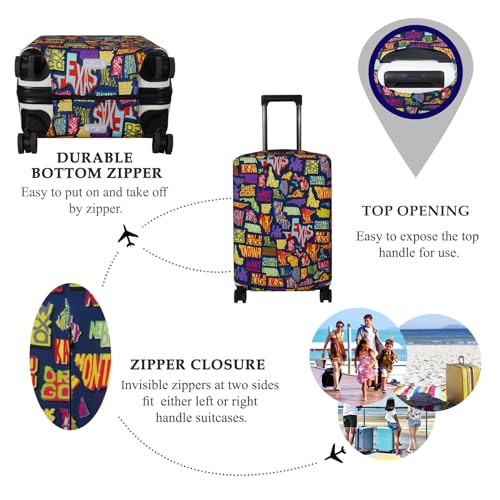 Travel Luggage Cover Fits 18 (S / America Map)