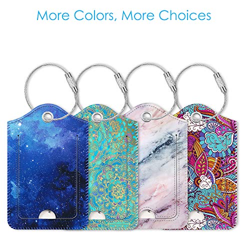 Luggage Tags Privacy Cover ID Label for Travel Bag Suitcase (Starry Sky)