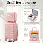 Luggage Sets 6 Piece Expandable Suitcase (Pink / 6 Piece Set (14in/20in/24in/28in/DB/TB))