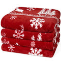 Christmas Fleece Blanket Queen (Reindeer/Trees / Queen(90" X 90"))