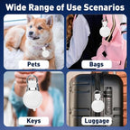 1 Pack Genuine Leather Handcrafted for Airtag Holder Keychain (B6-White)