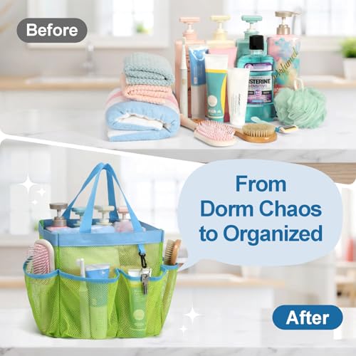 Mesh Shower Caddy Portable (1 Pack Fluorescent Green / L (Classic Dorm Caddy))