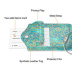 Luggage Tags Privacy Cover ID Label for Travel Bag Suitcase (Glass Blue)