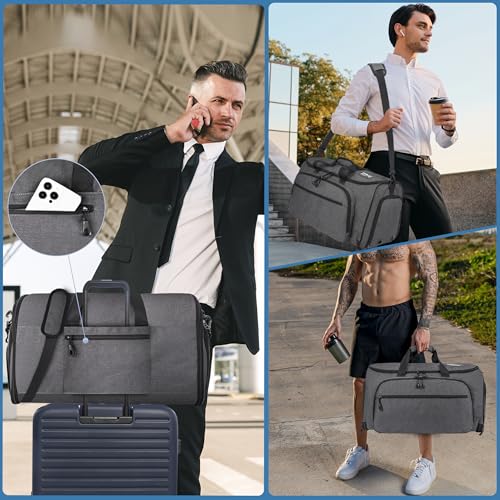 2 in 1 Garment Duffle Bags for Travel Mens Carry (Waterproof Compartment)