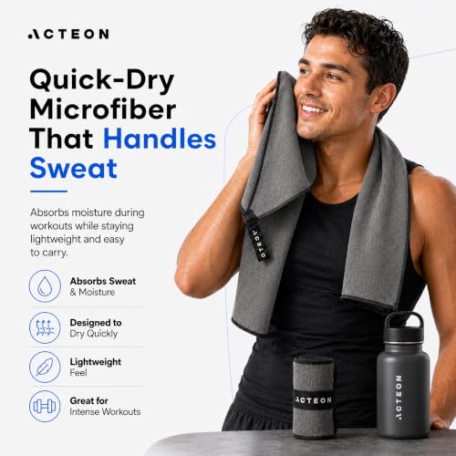 Microfiber Quick Dry Gym Towel 5 Pack (Pack of 5 / Dark Grey)