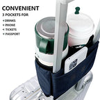 Luggage Travel Cup Holder Free Hand Drink Carrier (4. Hook & Loop: Navy)
