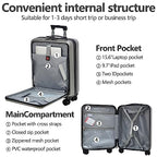 20 Inch Carry On Luggage with Front Pocket (Dark Gray / 20 Inch with Front Pocket)