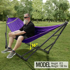 Universal Double Hammock with Stand Included (1. Purple)