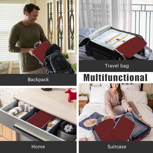 4 Set Compression Packing Cubes Travel (Burgundy)