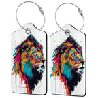 Colorful Lion in Pop Luggage Tags for Suitcases (Colorful Lion in Pop)