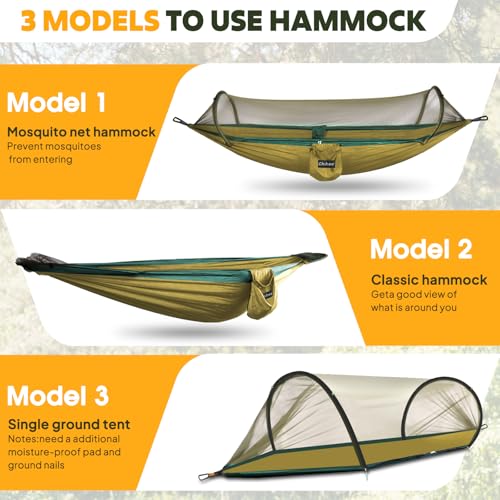 Ultra Light Travel Camping Hammock Pop (Camel/Olive Green)