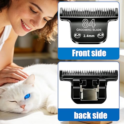 T84 Dog Grooming Replacement Blades Compatible with Andis Dog Clippers (Black-T84 / Black)