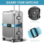 Heavy Duty Luggage Straps with TSA Lock (Blue)