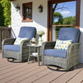 Patio Furniture Set (3 PCS Rocking Bistro Set / Deni Blue)