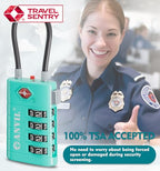 TSA Approved Luggage Locks with Search Alert Indicator (Cyan)