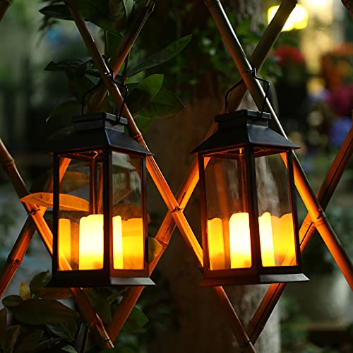 2 Pack Solar Lanterns (Black Modern)