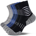 Ankle Compression Socks for Men Athletic Running Socks with Cushioned Support 3 Pairs (X-Large / Cushioned‑black+grey+dark Blue(3 Pairs))