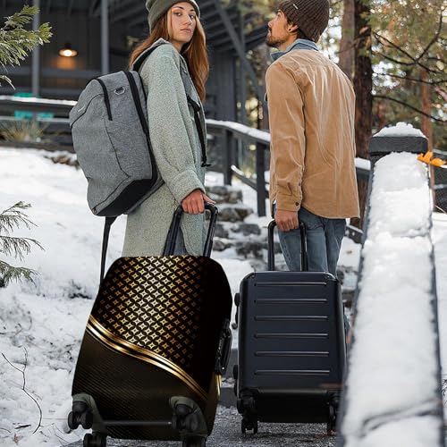 Luxury Gold Geometric Luggage Cover (#132 / S(fits 20-22inch suitcase))