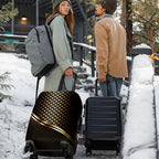Luxury Gold Geometric Luggage Cover (#132 / S(fits 20-22inch suitcase))