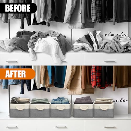 15.7" x 12" Wide & Low Fabric Storage Bin (Grey / Wide & Low - 15.75" x 12" x 8.25")