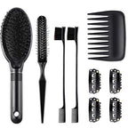 Boao 9 Pieces Wig Combs Set, Hair Edge Brush, Airbag Massage Comb, Wide Tooth Hair Comb, Clips, for Wig Stand, Human and Synthetic Extension