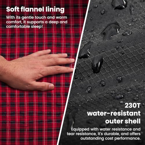 Sleeping Bag for Adult (Black-Red)