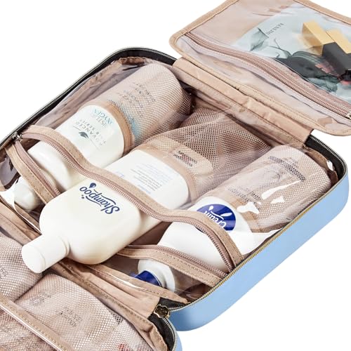 Travel Toiletry Bag for women (Large / Placid-Blue)