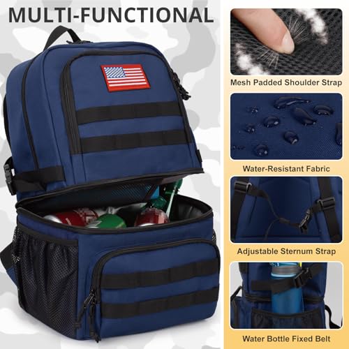 Tactical Double Deck Cooler Backpack for Men (Blue / Large)