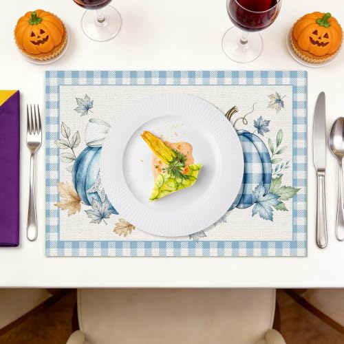 Fall Placemats Set of 6 (Blue Pumpkin)