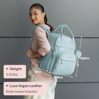 BabbleRoo Leather Diaper Bag Backpack - Image 3