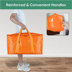 2 Pack Oversized Moving Bags with Reinforced Handles (2-Pack / Orange)