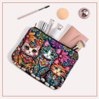 Bohemian Cat Mom Makeup Bag For Women & Teen Girl Cat Lover Gifts. Cute Boho Cats Themed Cosmetic & Toiletry Organizer Pouch For Daughters (Boho Cat)