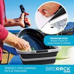 11L Collapsible BBQ Prep Tub with Lid (Black / 19"L x 14"W)