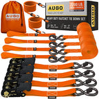 Ratchet Straps Heavy Duty 4 Pack (2200 lb - 15ft / Orange)