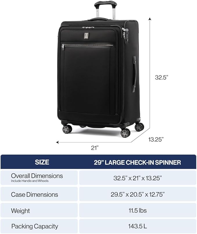 Travelpro Platinum Elite Softside Expandable Checked Luggage, 8 Wheel Spinner - Image 3