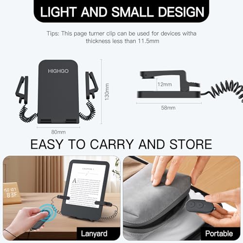 Remote Control Page Turner and Stand for Kindle Paperwhite Oasis eReaders (Black)
