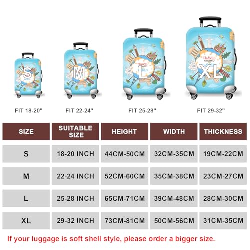 Travel Luggage Cover Suitcase Cover Protector Skins 18 (ocean / L (for 25--28 inch luggage))