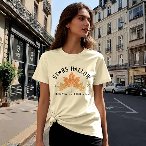 Fall Leaf Shirts 1779 Autumn Festival Short Sleeve Tee Tops (X-Large / Apricot4)