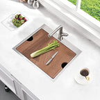 21 Inch Drop In Bar Sink Workstation (21"L x 20"W x 10"D / Brushed Nickel)