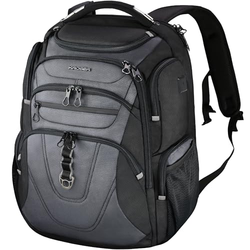 Travel Laptop Backpack 18.4 Inch XXXL Computer Backpack for Men (Black/Grey / 18.4 inch)